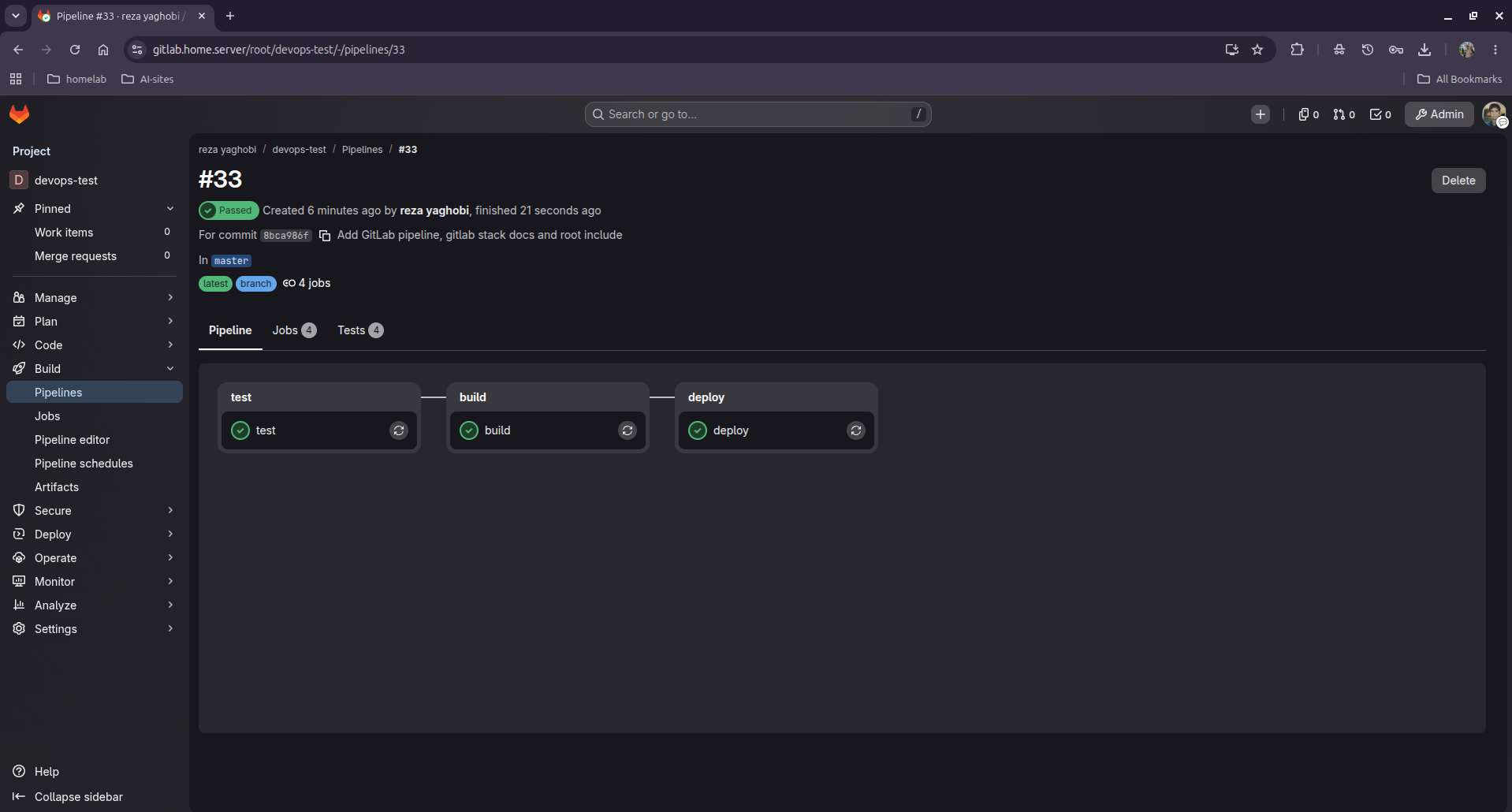 Pipeline #33 passed: test, build and deploy all green