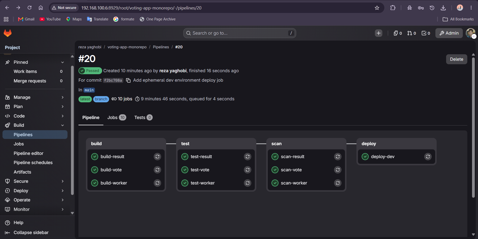Vote UI running in staging