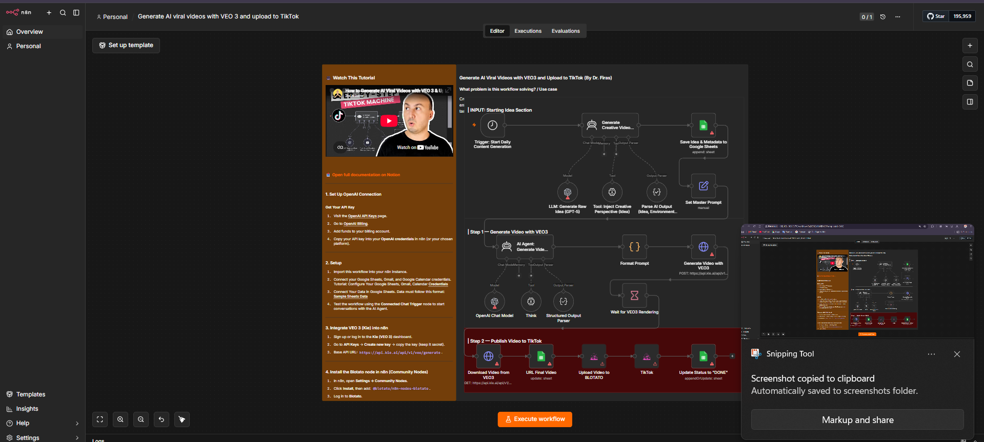 n8n workflow editor